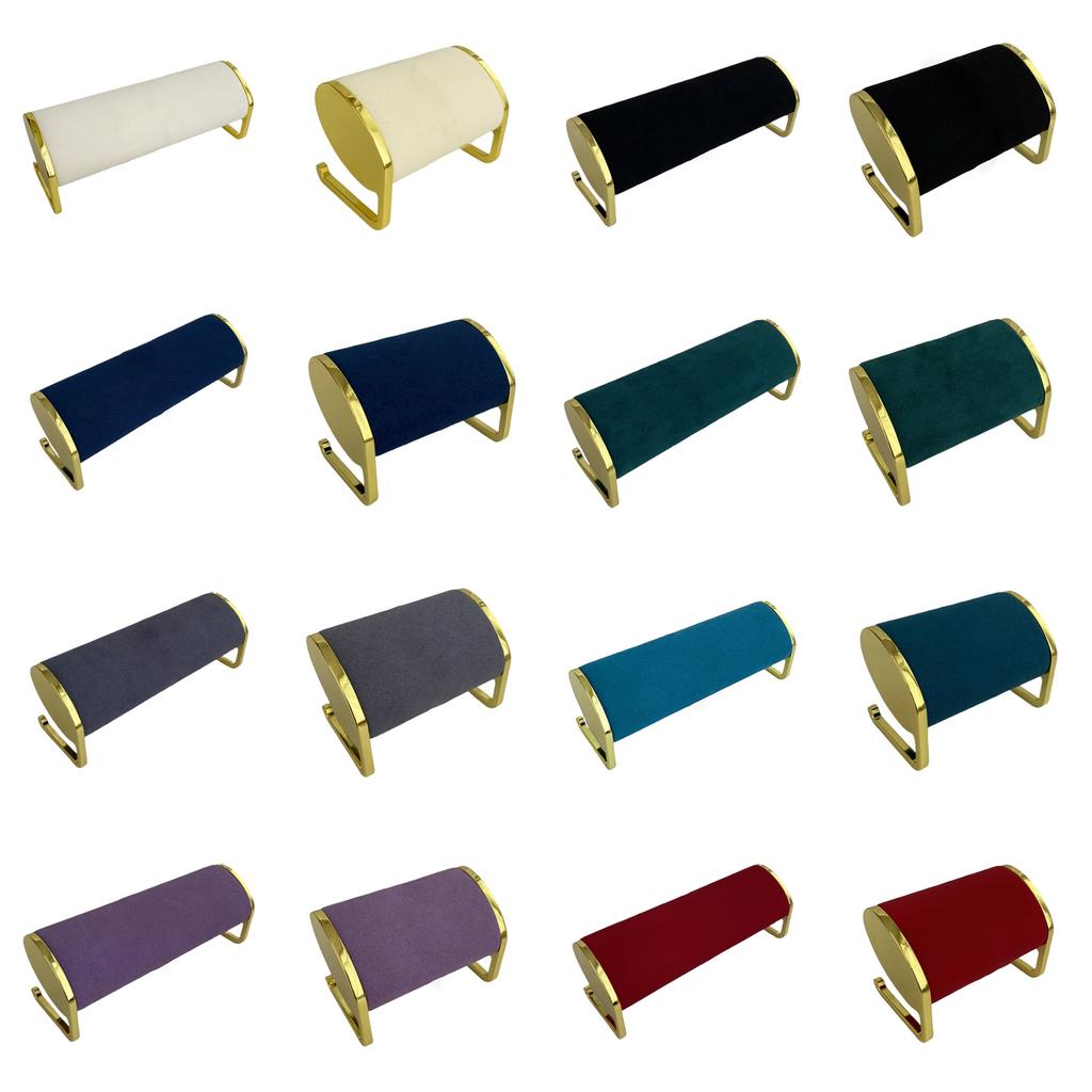 Practical Bangle And Watch Display Stand Velvet Watch Bracelet Organizers Stand with Durable Gold Metal Construction