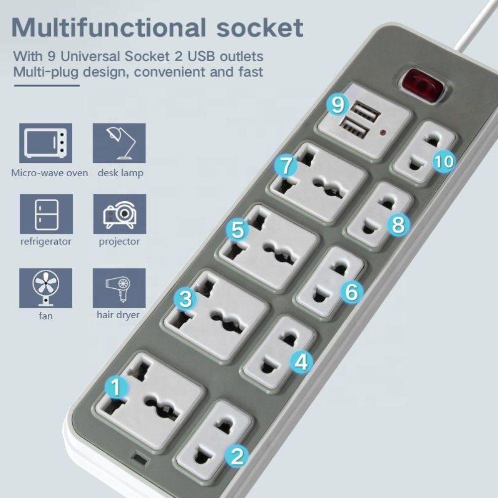 Independent Switch USB Power Strip USB Charging Multi Outlet Strip Household Use