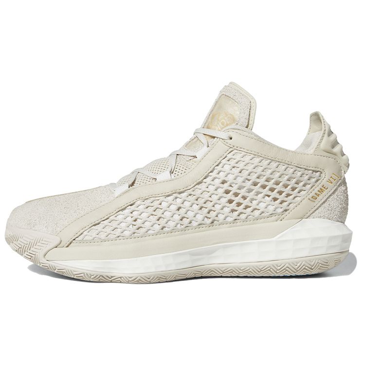 Adidas D Lillard 6 Gca Leather Comfortable Versatile Non-Slip Low-Top Basketball Shoes Men sneaker Yellow White FX9024