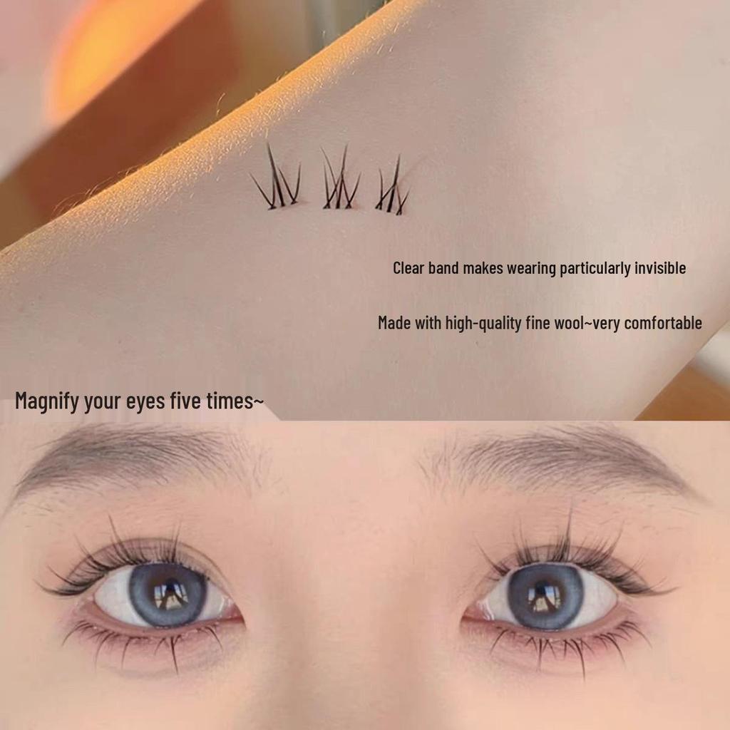 Manshi Little Firefly Lower Eyelashes: Single Cluster, Fairy Style, Comic Cosplay, Transparent Stem, Natural Look