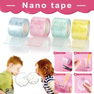 Nano Páska Bublinkové Balóny Vytvorte Trblietavé Balóny Voda DIY s Bezzvyškovou Páskou Remeslo Nano Detská Potreba