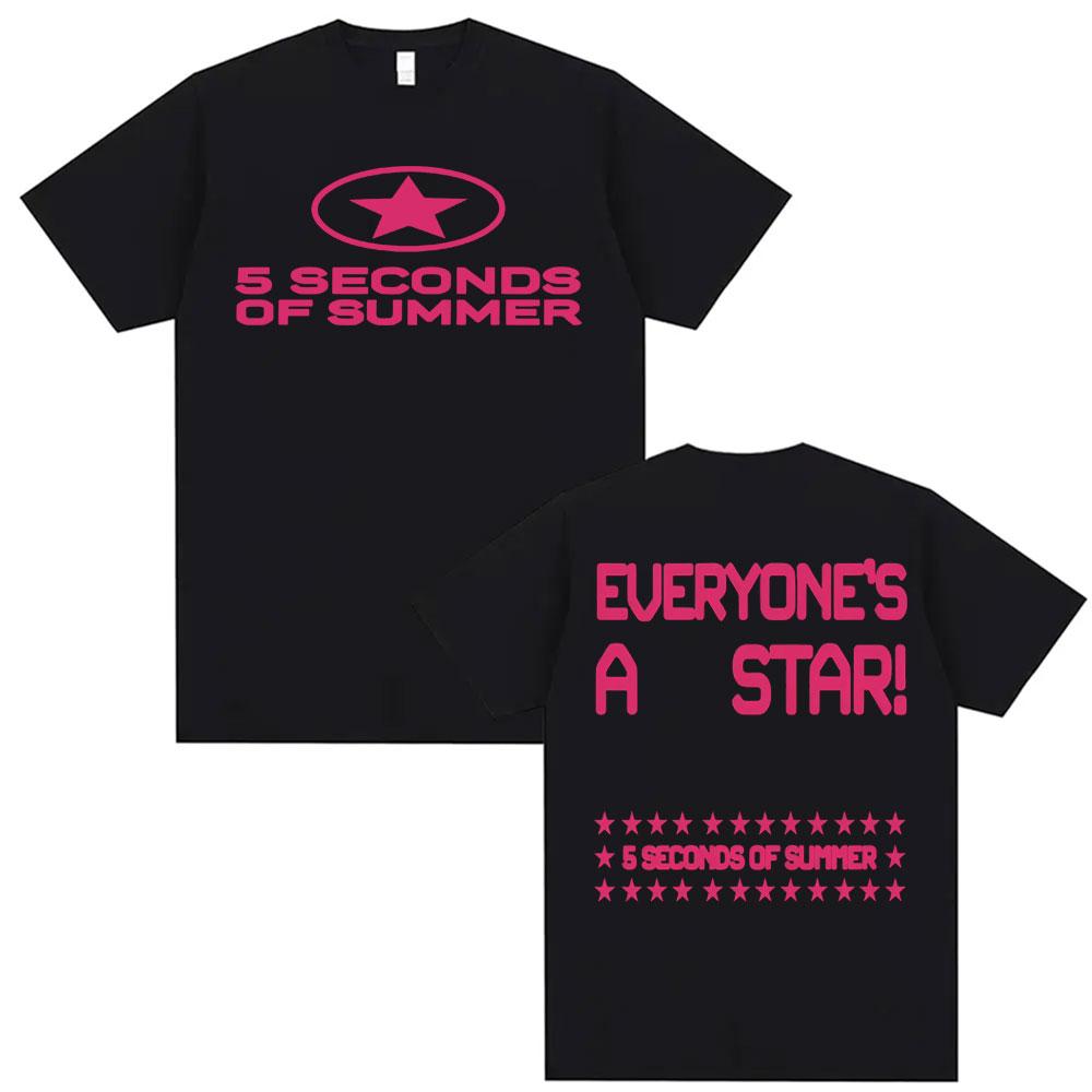 

5 Seconds of Summer Everyone s A Star World Tour T-shirt Men Women Harajuku Hip Hop Street Y2K T-shirts Cotton Oversized Tops 5XL різнокольоровий