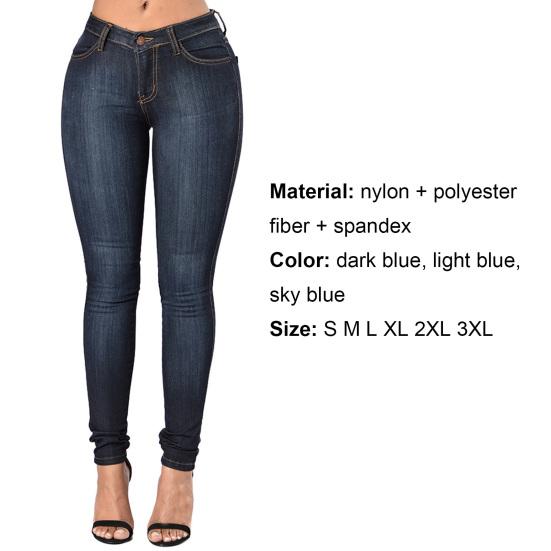 Jeans Slim Fit High Waist Denim Pull-on Skinny Jeans for Daily Life