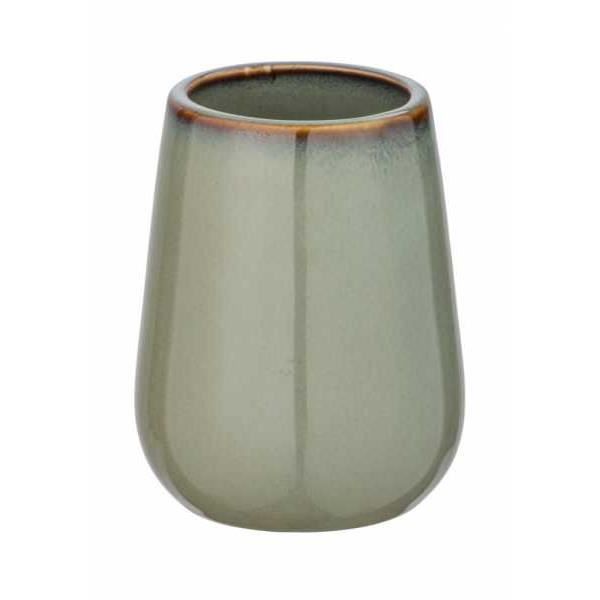 Gobelet - WENKO - Sirmione - Céramique - Vert Avec Accents En Cuivre - Accessoires De Salle De Bain