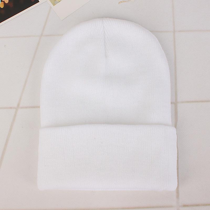 Unisex Fluorescent Acrylic Beanie – European and American Candy Color Knit Hat for Autumn and Winter