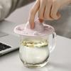 Silicone Cup Lid Cat Design Spill Proof Cup Cover with Tea Bag Slot Heat Resistant Non-Slip Microwave Safe Mug Cover for Coffee Tea Milk Cups