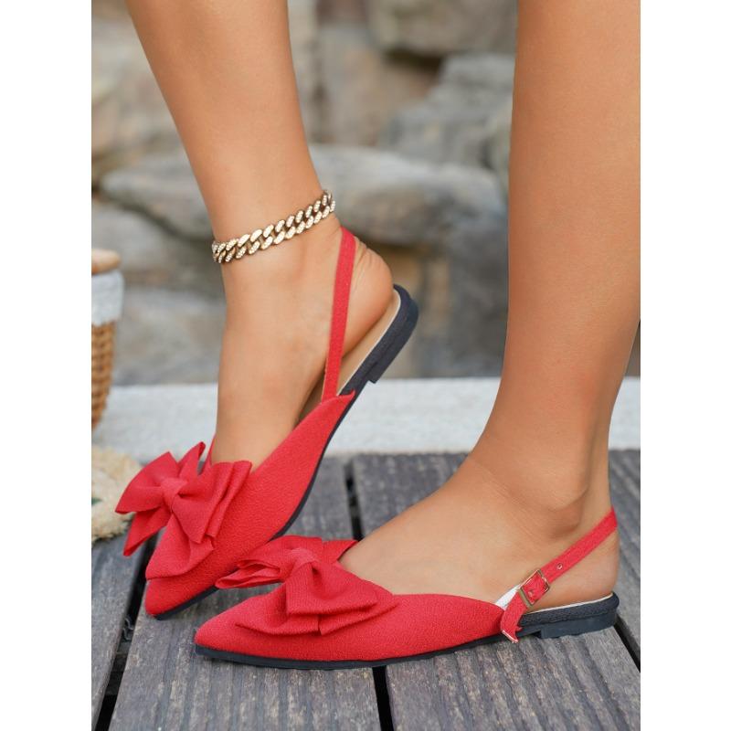 Women S Bow Closed Toe Backless Flat Sandals Summer European Style