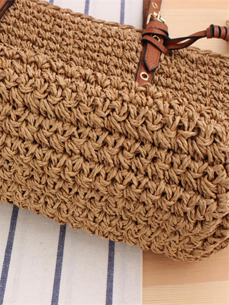 Phoenix Eye Single Shoulder Woven Crochet Tassel Beach Bag for Women