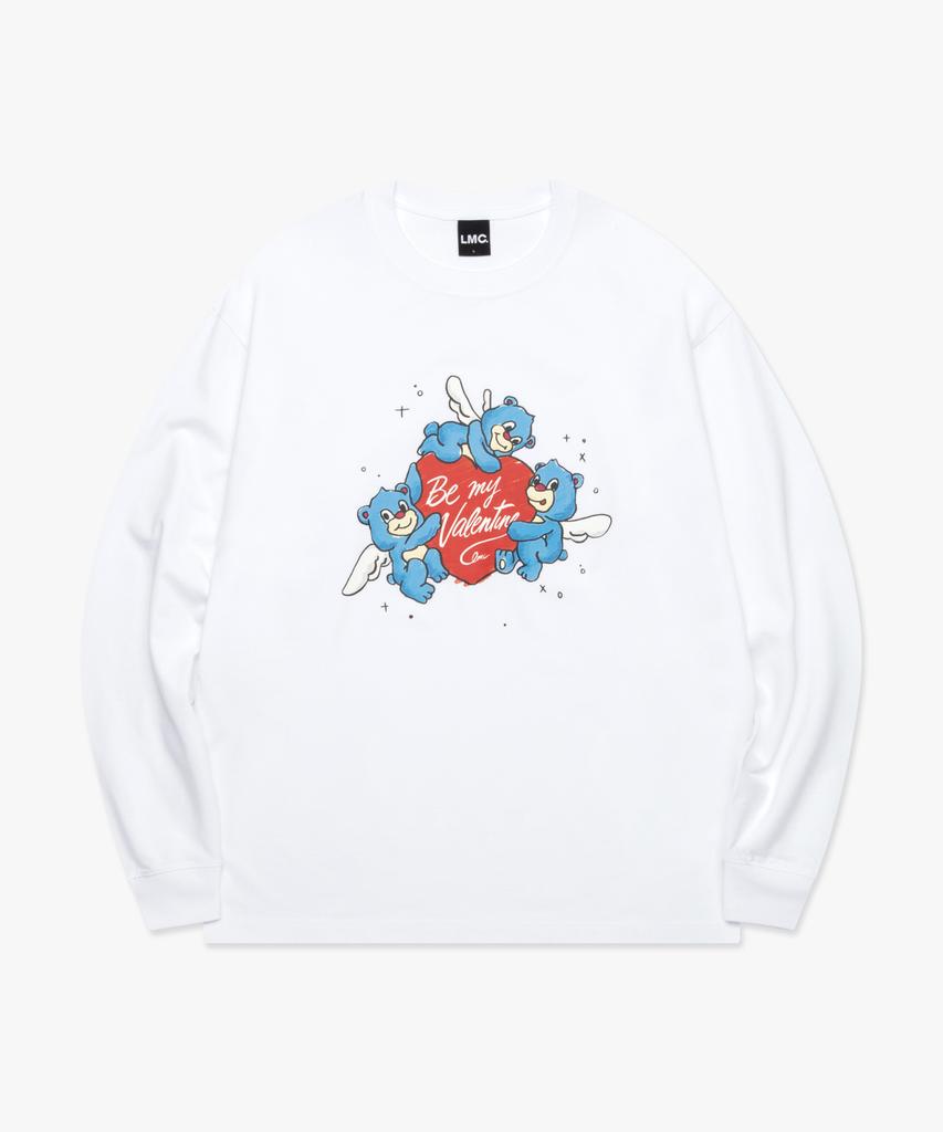 LMC Heart Bear Long Slv Tee White
