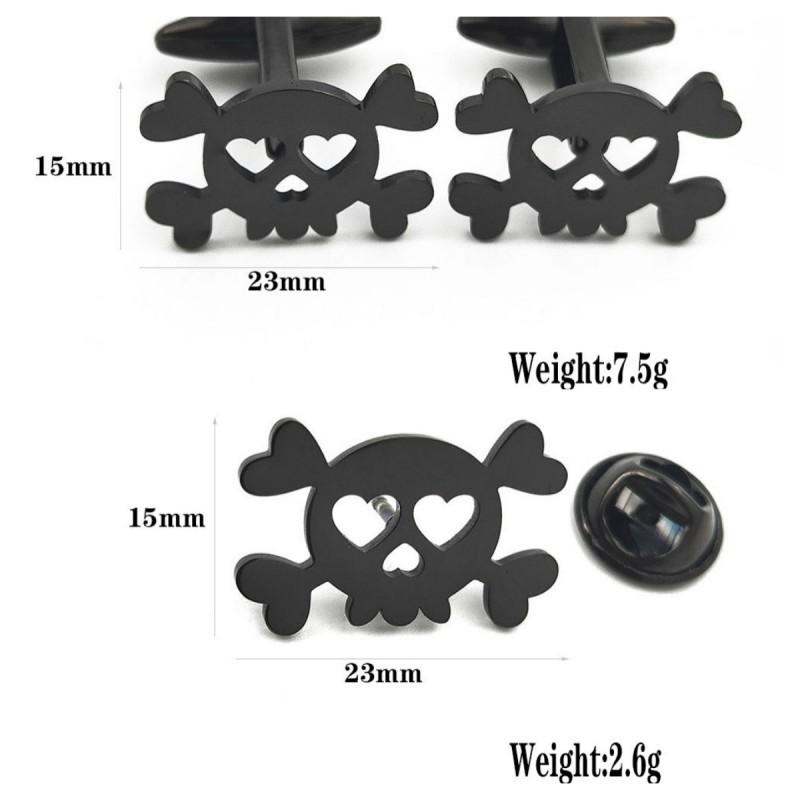Ghost Horse Skull Brooch Cufflinks Punk Creative Personality Style Stainless Steel Material Not Easy To Fade Wear-resistant Accessories Decoration