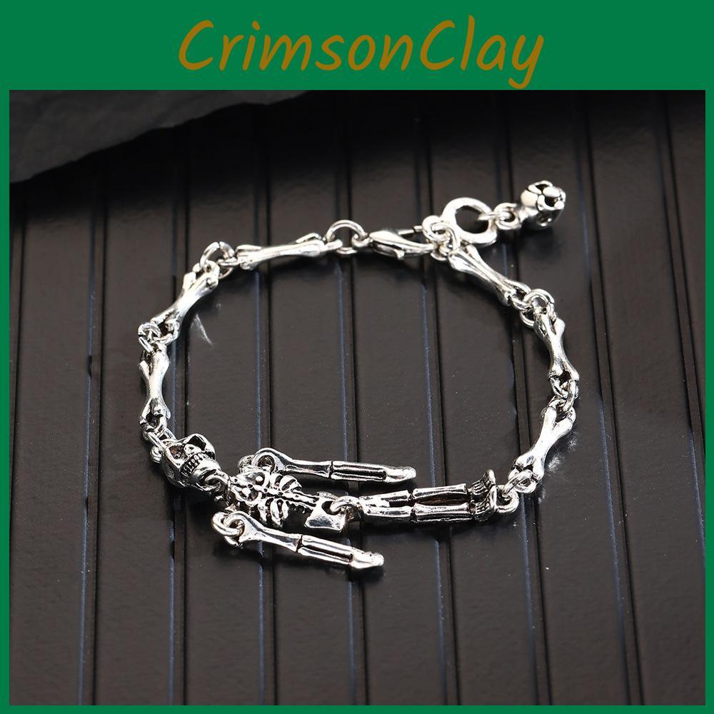 Gothic Punk Alloy Skull Jewelry With Exaggerated Style For Casual Outfits