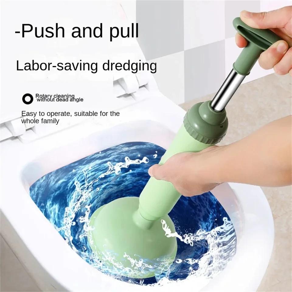 Silicone Toilet Plunger - High Pressure Pump, Anti-Clogging Drain Cleaner Pipe Dredge Device for Bathroom/Kitchen Sink