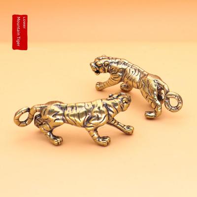 Lucky Tiger Messing Schlüsselanhänger Anhänger: Retro Chinesischer Stil Autoanhänger für Glück