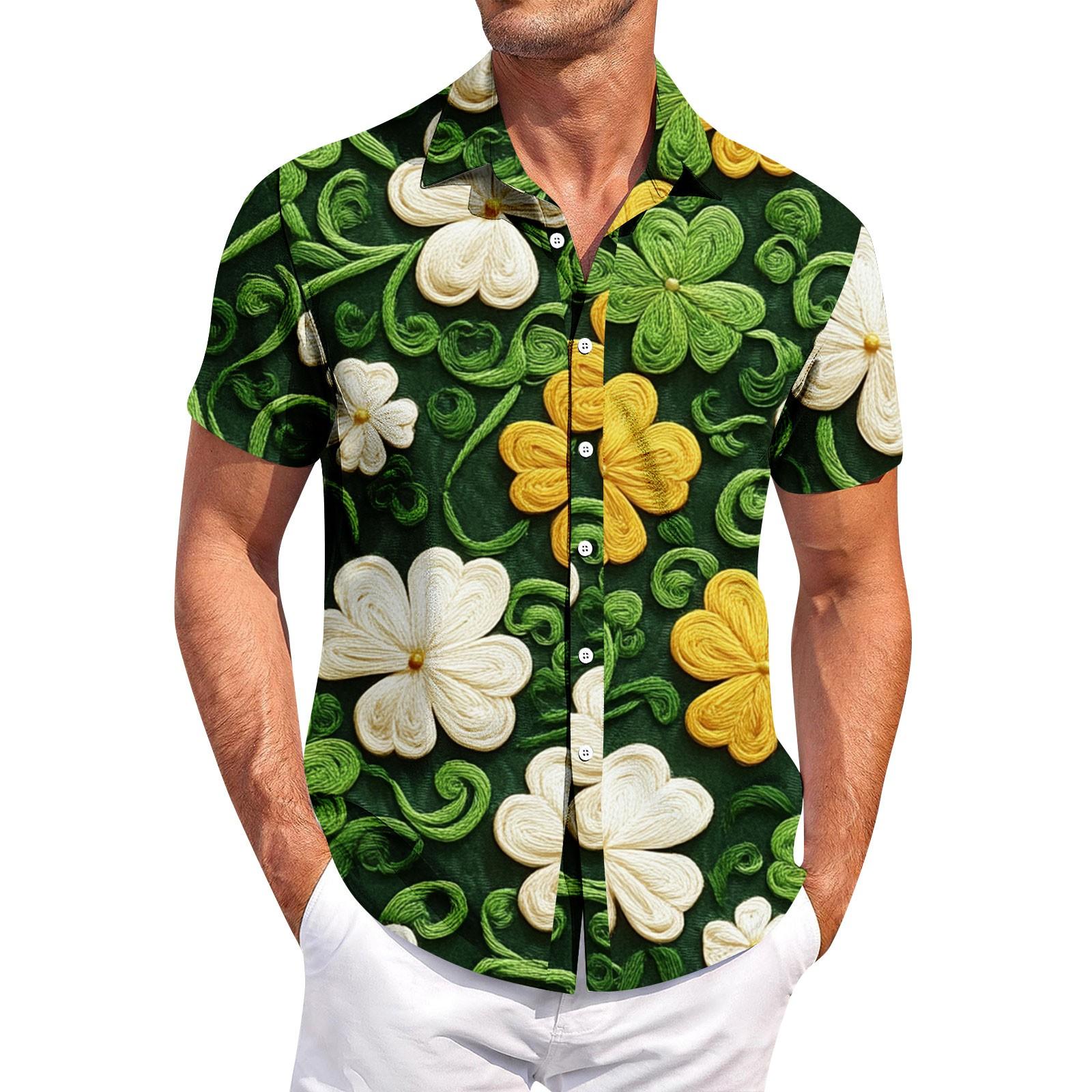 

Мужская повседневная рубашка с короткими рукавами, облегающая, стильная, мужская. Патрик Принт XL белый