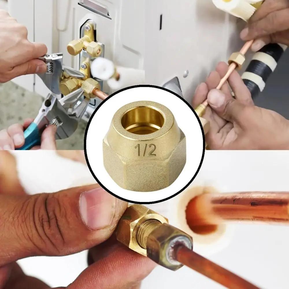 Nuovi raccordi a ghiera in ottone 1/4" 3/8" 1/2" 5/16" 1/8" 3/4" Raccordi per tubi svasati spessi Parti per condizionamento d'aria
