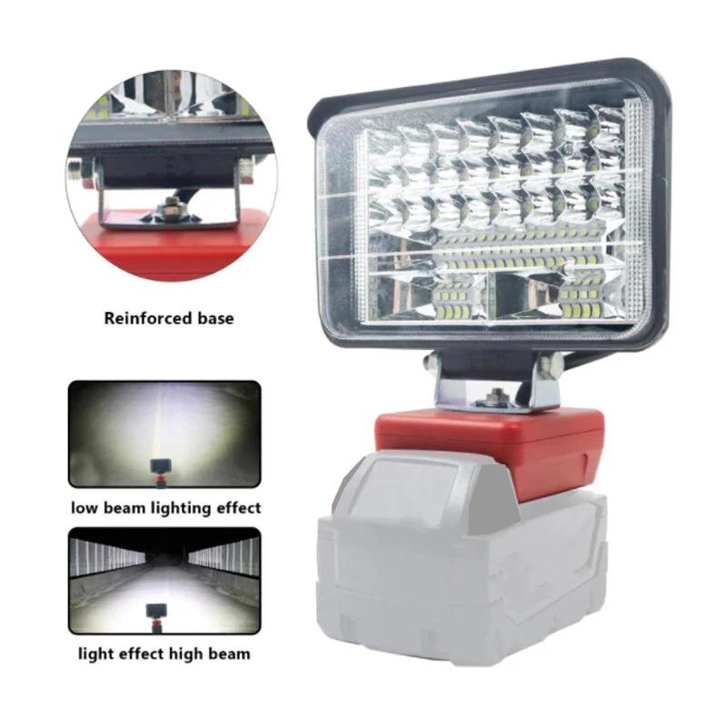 3/4/5/8 Inch Car LED Work Light Flashlights Electric Torch Spotlight For Milwaukee M&18 18V Li-ion Battery High Low Beam