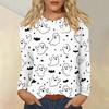Women's Daily Casual Long-sleeved Printed O-neck Top