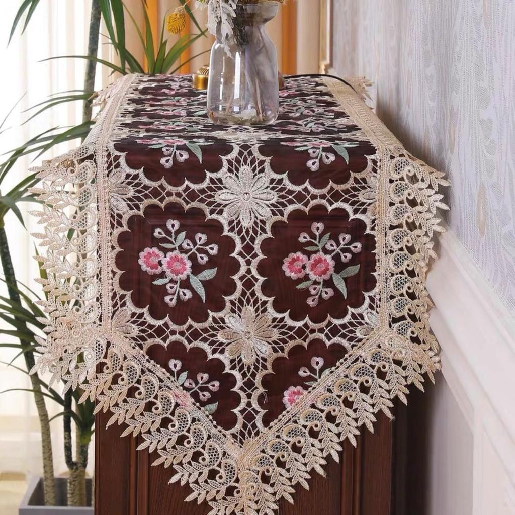 Krajkový gázový běhoun na stůl - Ideální pro domácí dekoraci, restaurace, kuchyně, venkovní pikniky a svatební party výzdobu