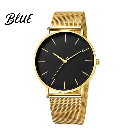 Milanese Woven Band Watch Men Mesh Minimalist Quartz Analog Simple