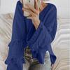 Women's  And Winter Loose Solid Color Wide Sleeve Tassels Stitching Long-sleeved  Knit Sweater Top