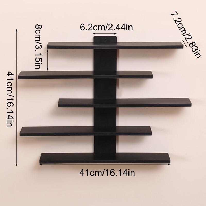 5-Tier Adjustable Wall-Mounted Display Shelf For Action Figures, Small Building Blocks & Collectibles - Modern Home Decor Storag