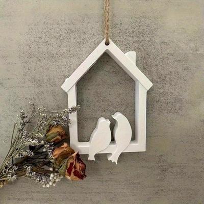1PC House Bird Pendant Silicone Mold Bird Wall Decoration Gypsum Molds