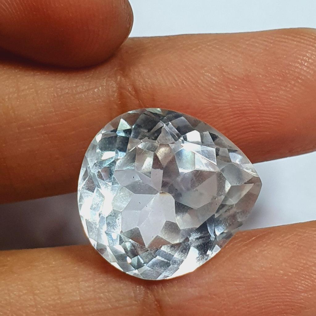 CERTIFIED 21 Ct Natural Ceylon White Sapphire Heart Shape Loose Gemstone Cut h9C33