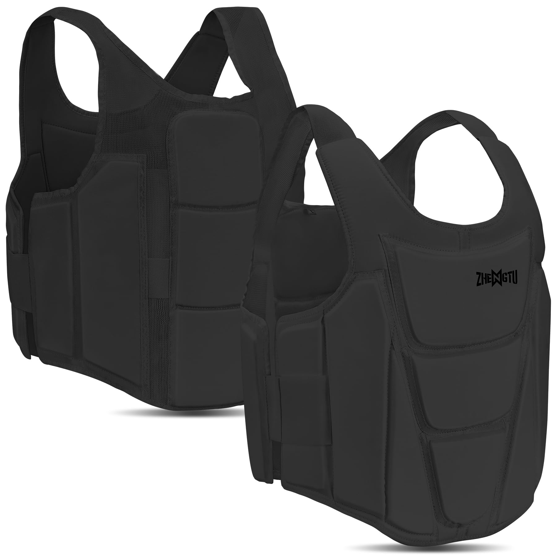 

ZHENGTU Защита тела для карате сочетает в себе самую сильную защиту со взрослыми размерами M и L. Набивочный материал высокой плотности поглощает влагу, дышащий для комфортных тренировок. чёрный