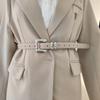 Style Womens Minimalist Derma Waist Belt Metal Pin Buckle Dress Belt Shapewear