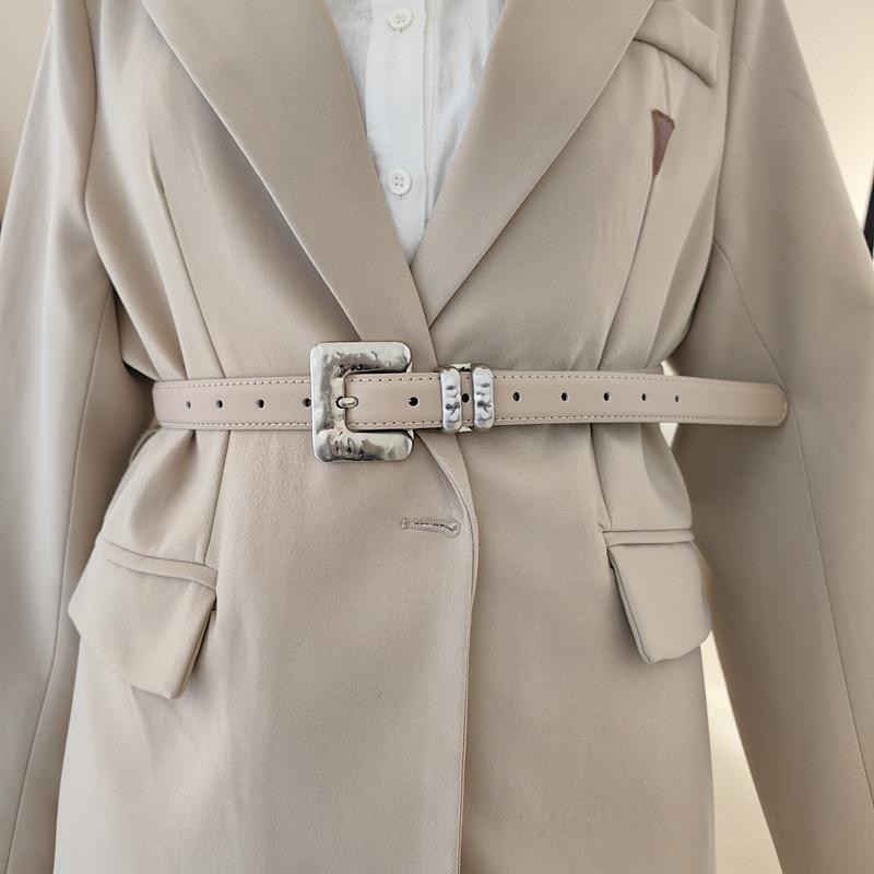 Style Womens Minimalist Derma Waist Belt Metal Pin Buckle Dress Belt Shapewear