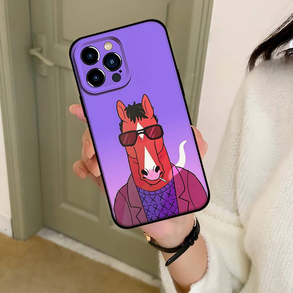 Cartoon B-BoJacks Horsemans Phone Case Black That Fits For IPhone 17,16,15,11,13,14 Pro Max,Plus,X,Xr,Xs Max,13Mini
