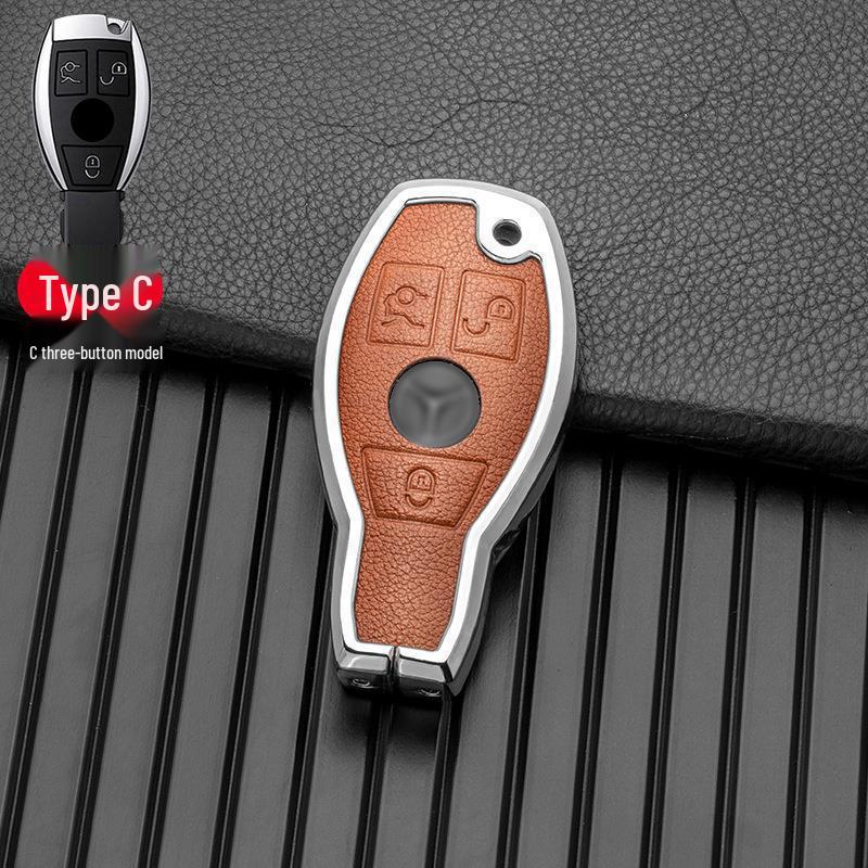 Compatible with Mercedes-Benz GLA, GLC, V-Class, A-Class, and C-Class 2018-2019 Models, This Two/three-button Full-cover Metal Key Case.