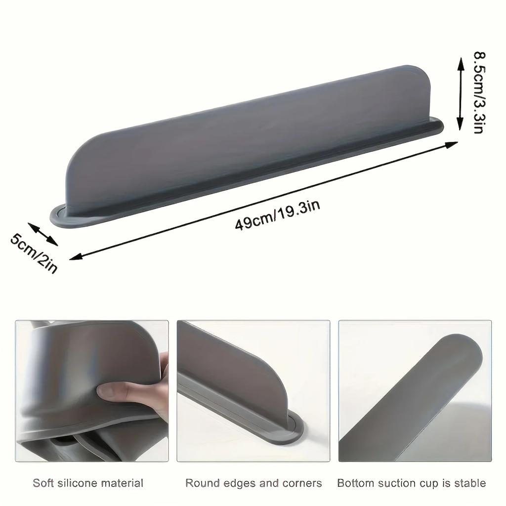 1pc Hot Sales Silicone Sink Splash Guard with Suction Cups - Water Barrier for Kitchen, Lab & Dishwashing Basins