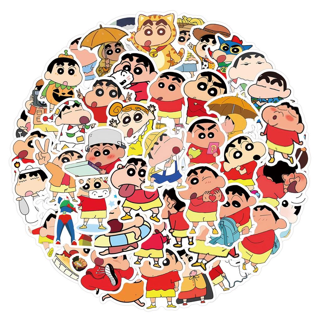 63 Kreslených Graffiti Nálepiek Shin-chan na Kufríky, Fľaše na Vodu a Kolobežky