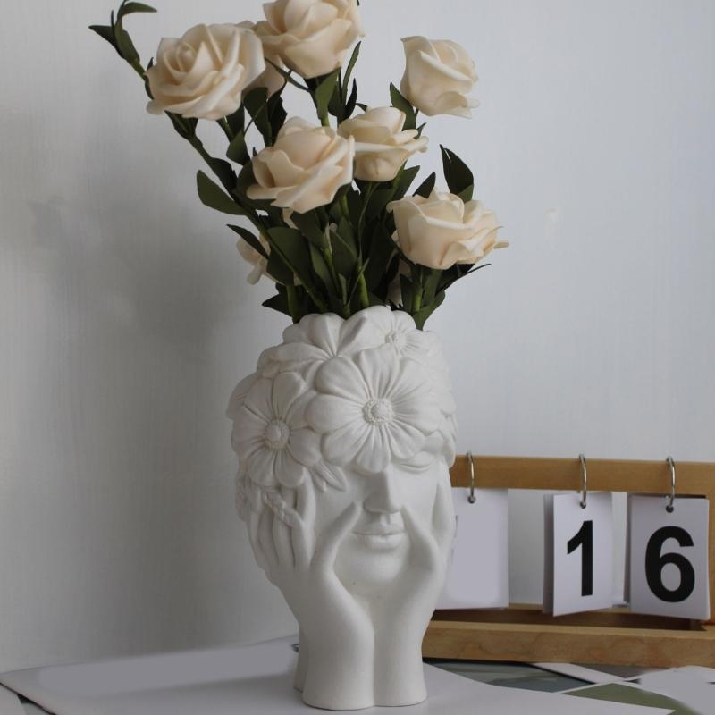 Blumenmädchen-Vasenformen, einzigartige Blumentöpfe, Silikonform zur Herstellung von Pflanzgefäßen, Blumenarrangements, Kunstharzformen, Heimdekor