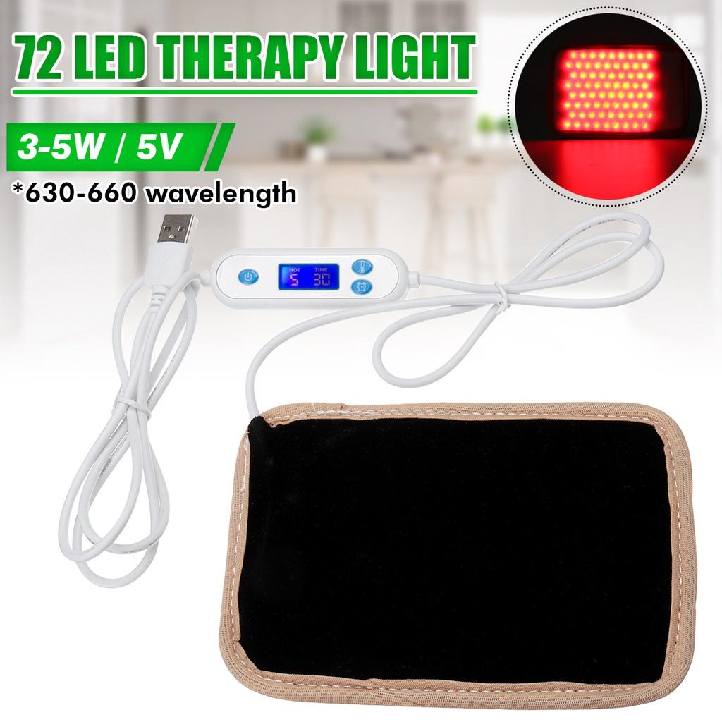 

630nm-660nm USB Infrared LED Therapy Pad Light Deep Penetration for Pain Relief Safe Aids Healing Circulation 72LED