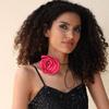 Big Rose Flower Clavicle Chain Necklace Elegant Rope Choker Gothic Clavicle Chain  Women