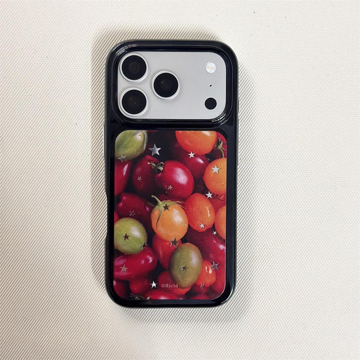 

Colorful Round Edge Star Tomato iPhone 15/16/17/13/14 Pro/ProMax Case, Anti-Fall 14Pro