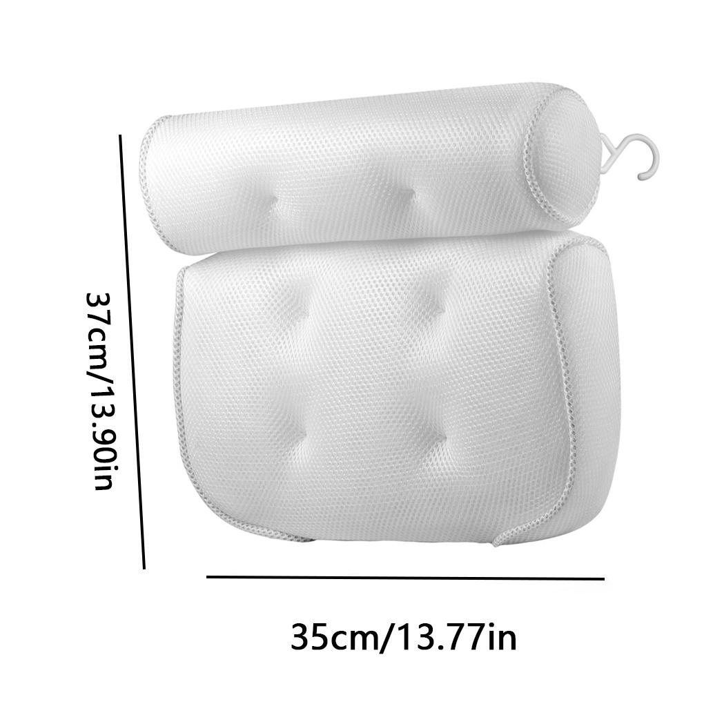 Bathtub Head Pillow with Suctions Cups Cloth Accessories Neck Support Cushion Non-Slip Headrest Cushions Washroom Using