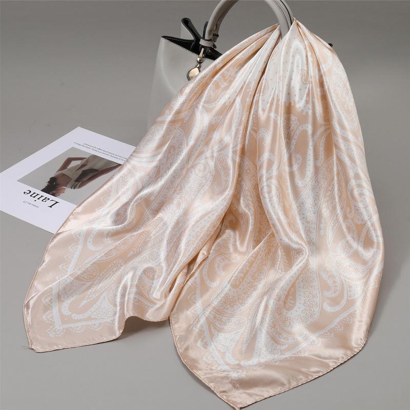 90 Square Scarves, Silk Scarves, Women's New Spring and Summer High-end Sense Versatile, Thin Scarves, Shawls Outside
