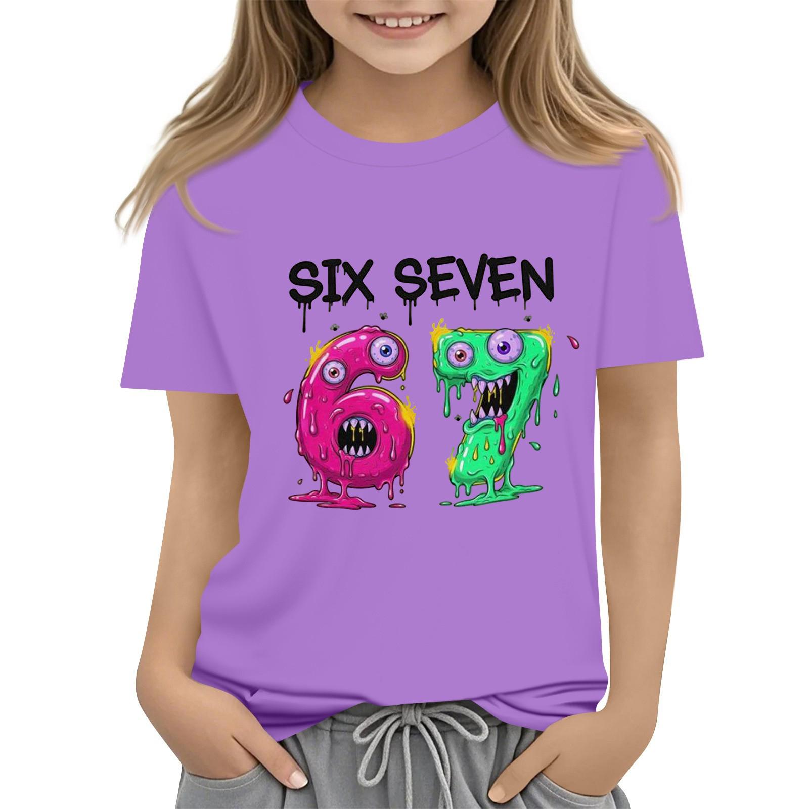 

Футболки для малюків, дівчаток, хлопчиків, дитячі футболки з принтом і короткими рукавами для хлопчиків і дівчаток 160 фіолетовий