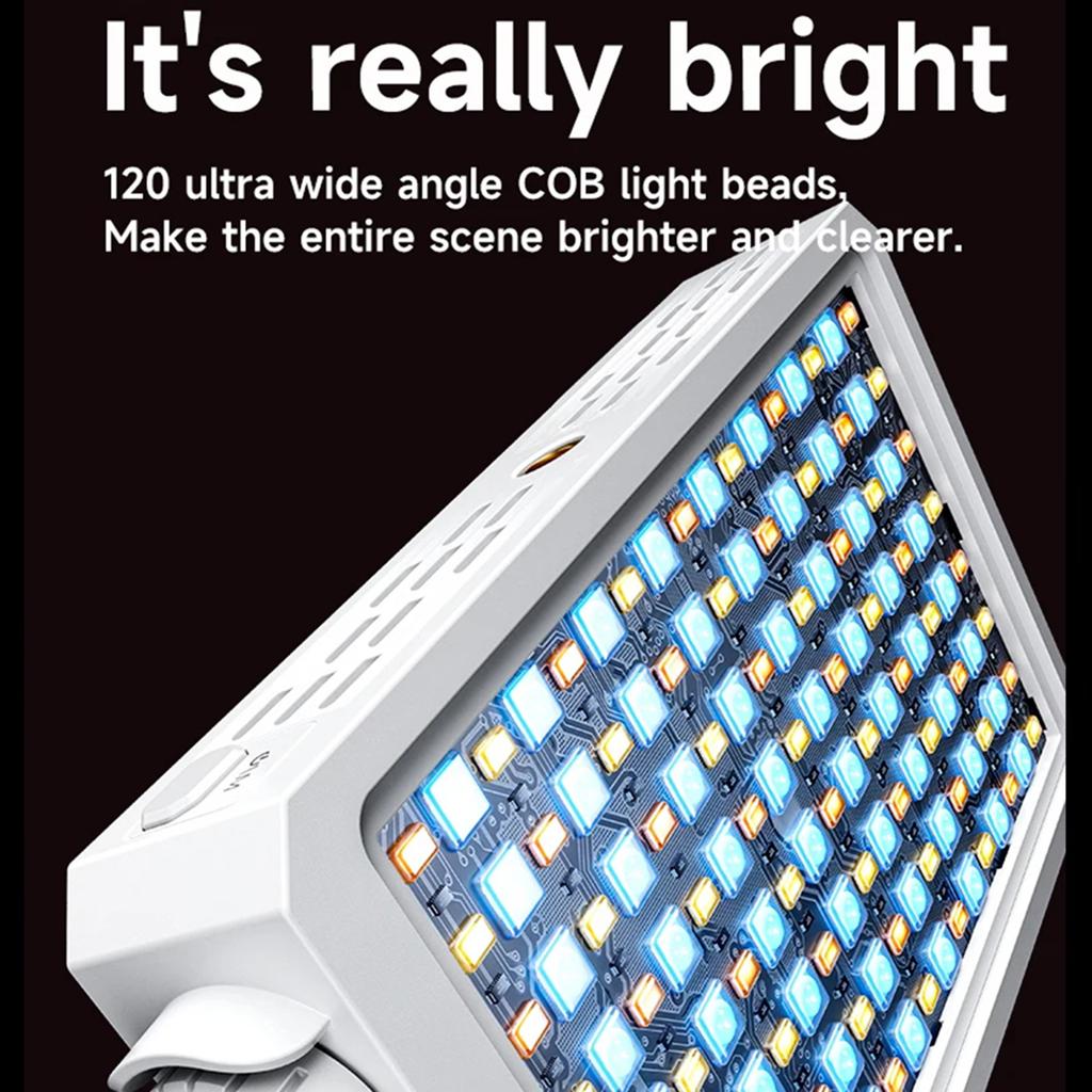 40W Portable Mini LED Fill Light Dual-Color Pocket-Sized Selfie Light Type-C Charging for Outdoor Camping/Mobile Live Streaming