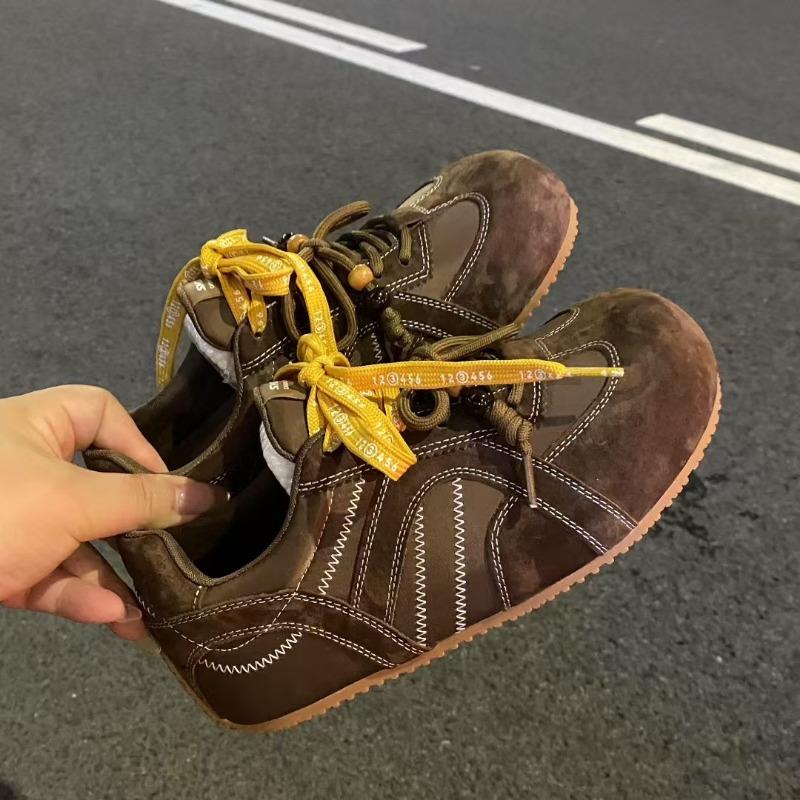 

New platform women s retro versatile quilt heightened casual sports lace-up single shoes 35