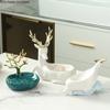 Elk Soap Box Ceramic Deer Soap Dish Drain Boxes Bathroom Supplies Bathroom Accessories Drain Soap Box Decorative Storage Boxes