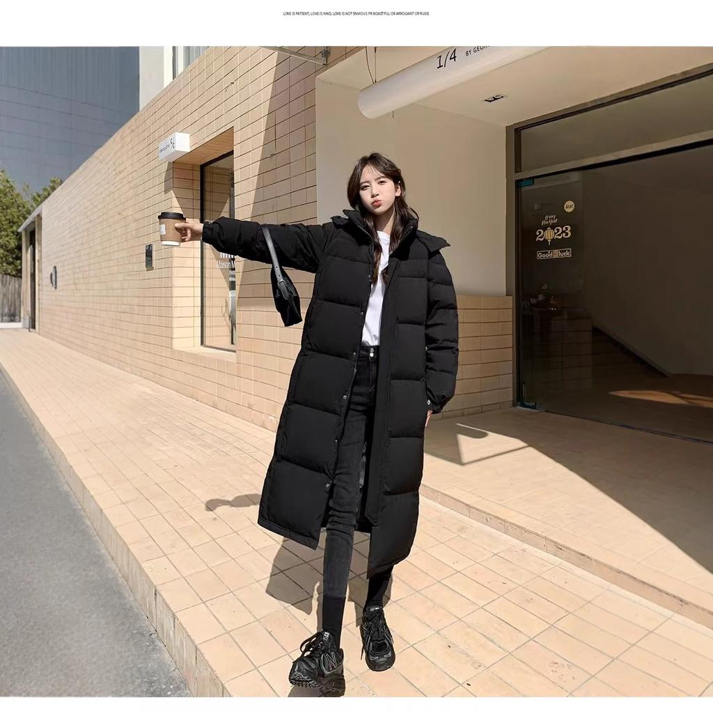 Chinese opera down jackets for men and women, long styles for couples, thickened over the knee, new white duck down in winter, warm commuting and col