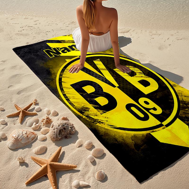 Custom Name Ultra-Soft Beach Towel with BVB Theme,Ideal for Pool - Camping, Diving - Perfect Travel Essential, Vibrant Beach Towel.