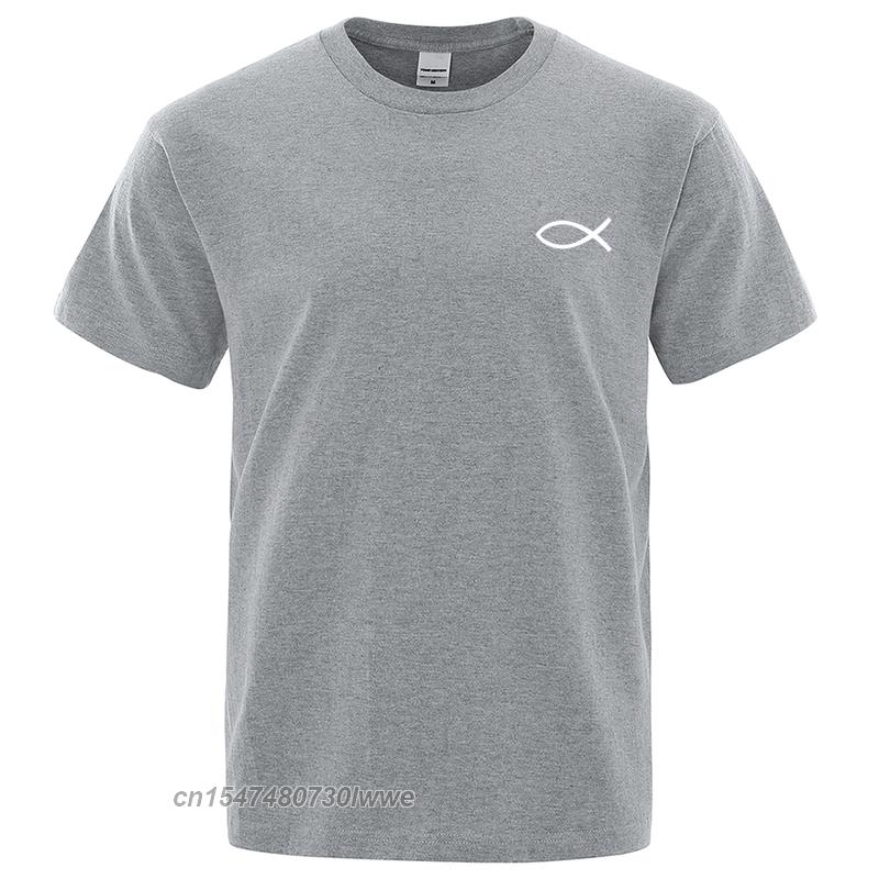 New T Shirt Unisexs Brand Tees Boys Male TShirt Tops Christian Jesus Fish High Quality Brand Unisex Tshirt