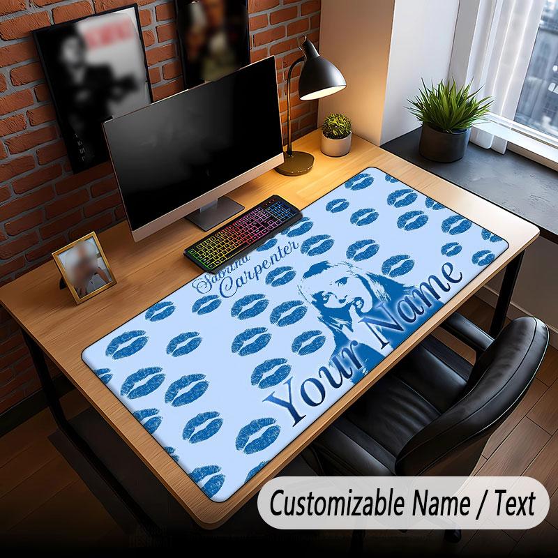 Custom Name Extended Mouse Pad,Sabrina Carpenter Gaming Desk Mat For Home Office Desktop Decor