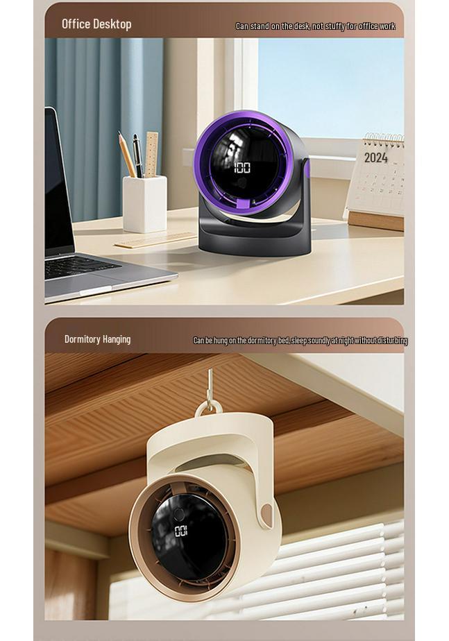 100-Speed Mini Desktop Circulating Fan for Dorms and Offices - Strong Wind Cooling