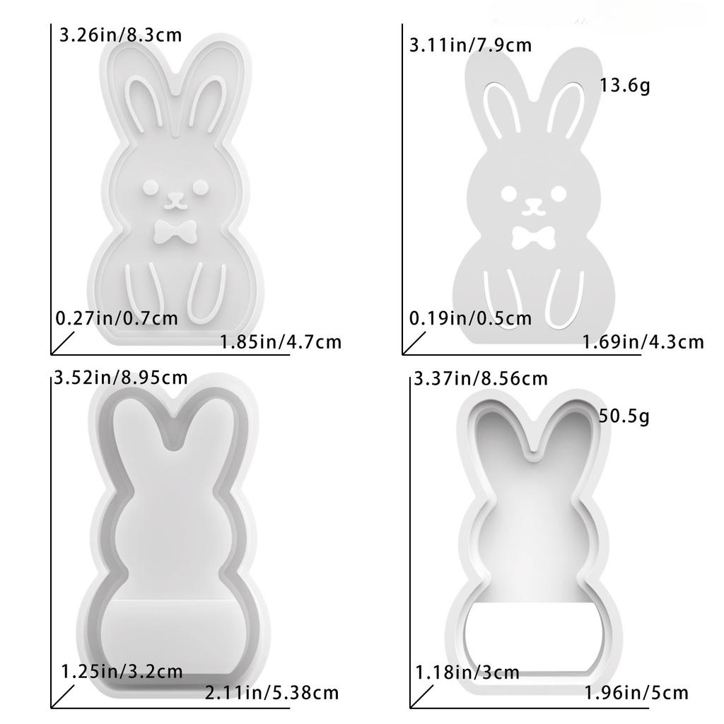 DIY Rabbit Hollow Atmosphere Lamp Resin Mold, Resurrection Rabbit Figurine, Plaster Silicone Mold Decoration
